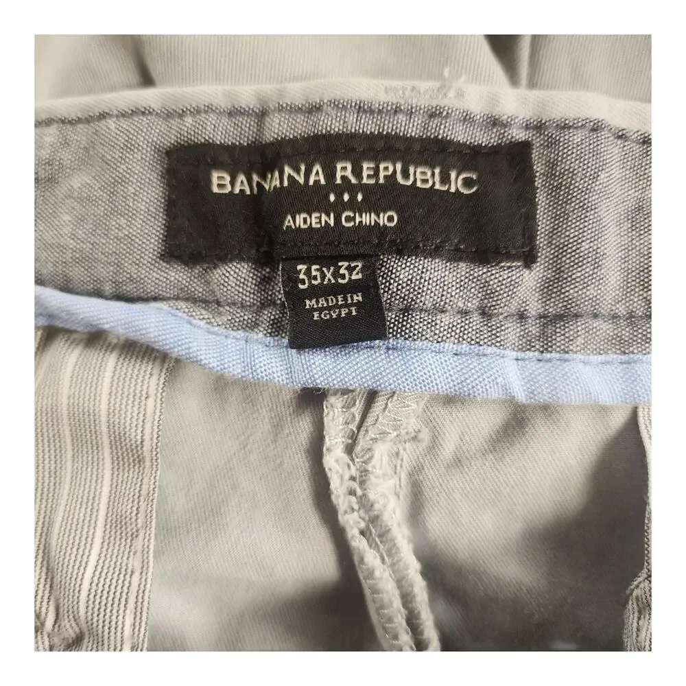 Banana Republic Aiden Chino Light Gray Men's 35 x 32 Pants